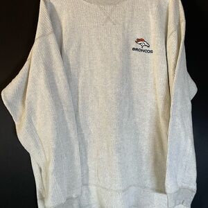 Denver Broncos White and Grey Sweater